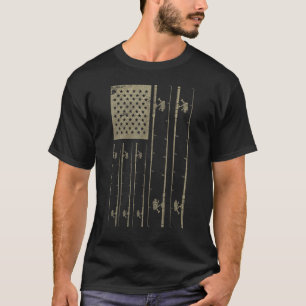 Angelnde amerikanische Flagge Geschenk für Fischer T-Shirt