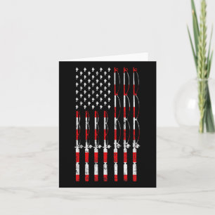 Angelnde Angelrute Amerikanische USA-Flagge Patrio Karte