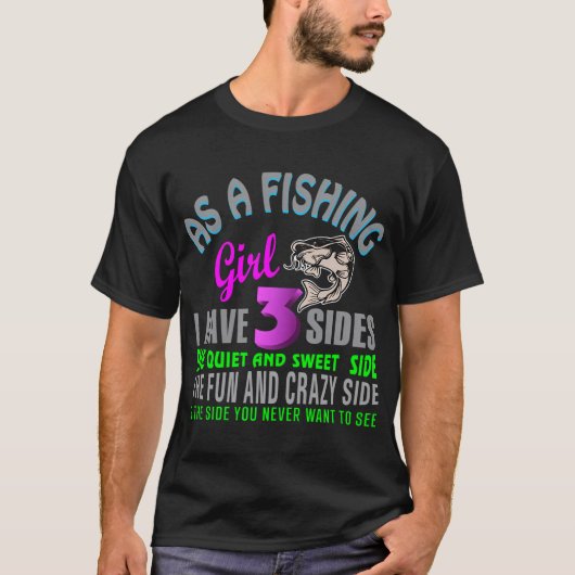 Angelnde Mädchen T-Shirt (Vorderseite)