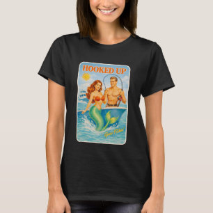 Angelnde Meerjungfrau im Pin-Up Stil Funny Retro F T-Shirt