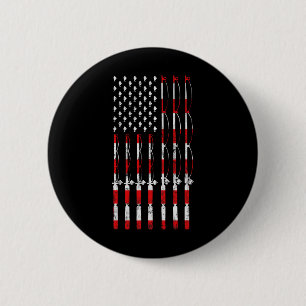 Angelnde Stange Amerikanische Usa-Flagge Patriotis Button