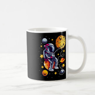 Angelnder Astronaut Im Weltraum Planeten Galaxie F Kaffeetasse