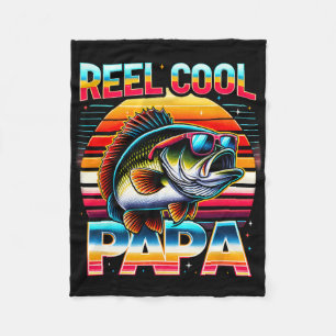 Angelnder Papa Reel Cooler Papa Fischer Vatertag Fleecedecke