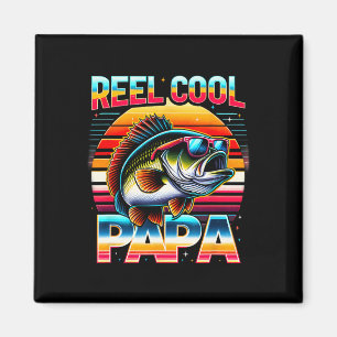Angelnder Papa Reel Cooler Papa Fischer Vatertag Magnet