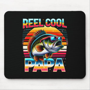 Angelnder Papa Reel Cooler Papa Fischer Vatertag Mousepad
