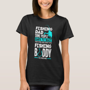 Angelnder Vater Angelkumpel Vater Sohn Angeln T-Shirt