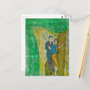 Angelndspot-Fischerehepaar aus der Ära der 1930er  Postkarte