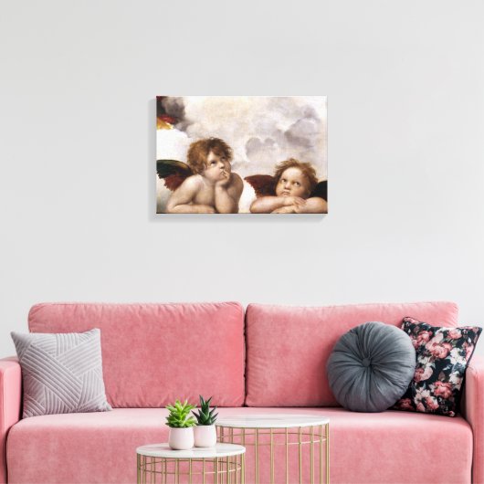 Angelo by Raphael from Sistine Madonna Leinwanddruck (Insitu (Wohnzimmer))