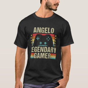 Angelo Gamer Retro Gaming Vintag Game Personalisie T-Shirt