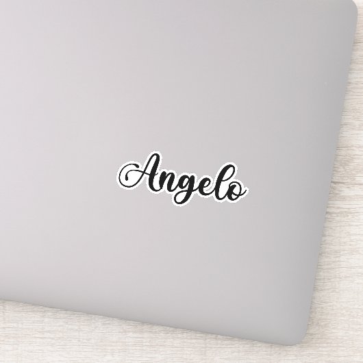 Angelo Name - Handgeschriebene Kalligrafie Aufkleber (Detail)