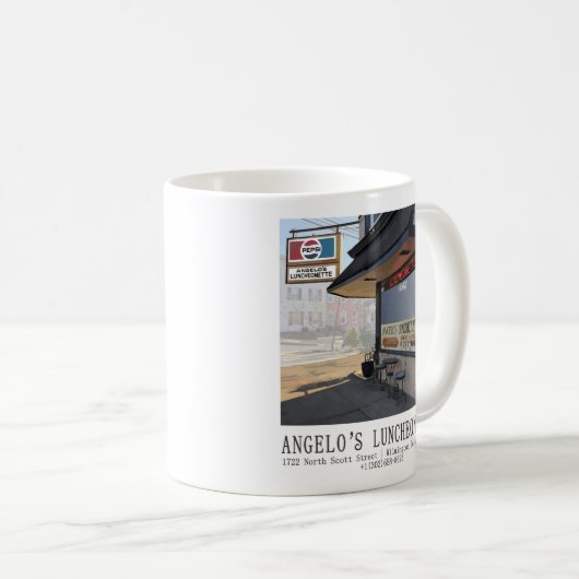 Angelo's Luncheonette Coffee Tasse (VorderseiteRechts)