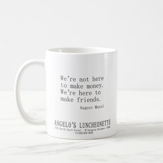 Angelo's Luncheonette Coffee Tasse (Links)