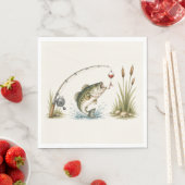 Angelplatten mit Fischereithema Barsch Serviette (Beispiel)