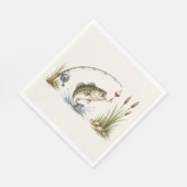 Angelplatten mit Fischereithema Barsch Serviette (Ecke)