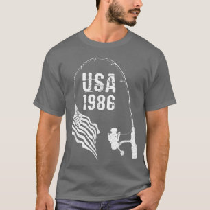 Angelpol Amerikanische Flagge 1986 Geburtstag T-Shirt