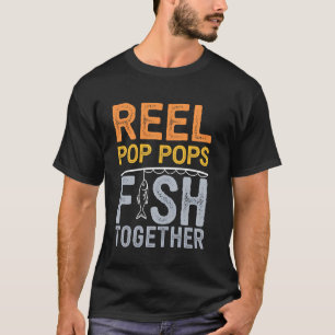 Angelreel Pops Fische Zusammen Lustiges Fischer-Ge T-Shirt