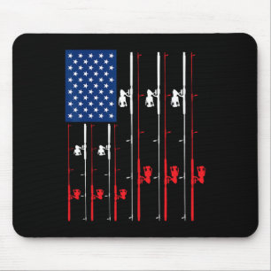 Angelrod Us Flag Shirt Süßer Fisch Jagdgeschenk Mousepad