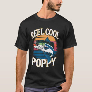 Angelrolle Cool Mohn Lustiger Fischer Ruhestand T-Shirt