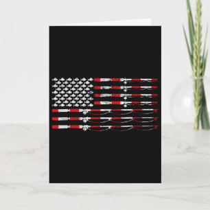 Angelrute American Flag Geschenk für Angler Karte