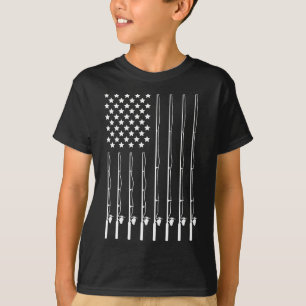 Angelrute Amerikanische Flagge Patriotischer Outdo T-Shirt