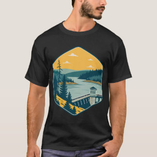 Angelrute Amerikanische Flagge Vintage Angelgesche T-Shirt