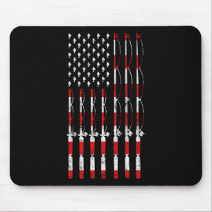 Angelrute Amerikanische USA-Flagge Patriotische An Mousepad