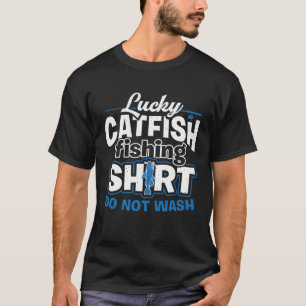Angelrute Angler Fischer Glücklicher Wels Angeln T-Shirt