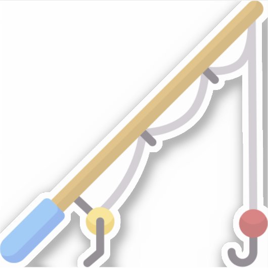 Angelrute Aufkleber (Vorderseite)