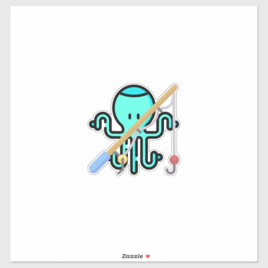 Angelrute Aufkleber (Blatt)