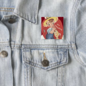 Angelrute Fischer Landjunge Valentinstag Button (Beispiel)