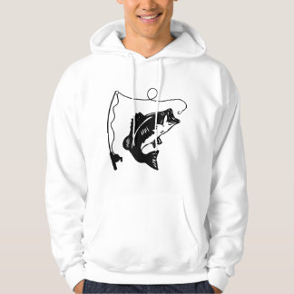 Angelrute mit Fisch Hoodie