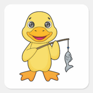 Angelrute Quadratischer Aufkleber