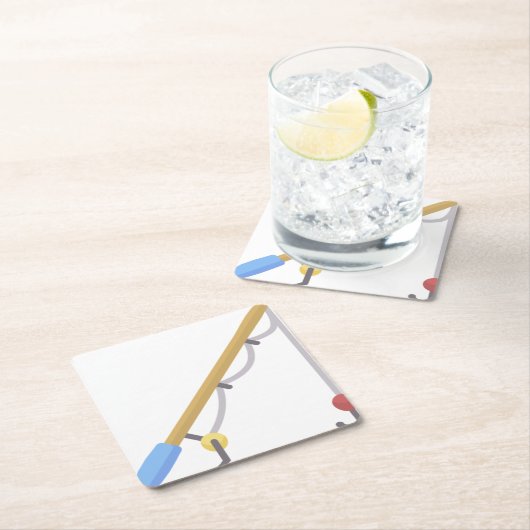 Angelrute Rechteckiger Pappuntersetzer (Vor Ort)