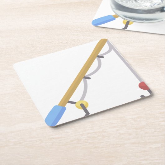 Angelrute Rechteckiger Pappuntersetzer (angewinkelt)