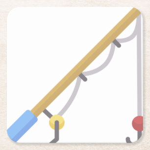 Angelrute Rechteckiger Pappuntersetzer