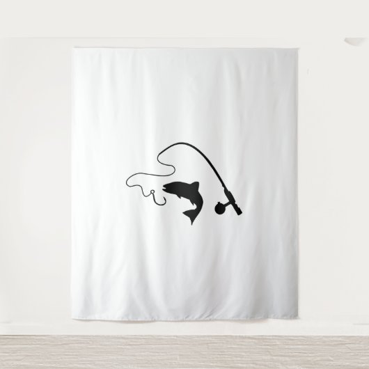 Angelrute und Fische, Fischerei Wandteppich (Vorderseite)