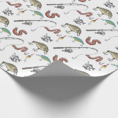 Angelruten, Rollen und Köder Geschenkpapier (Ecke)