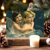 Angels A Merry Christmas Vintage Feiertagspostkarte