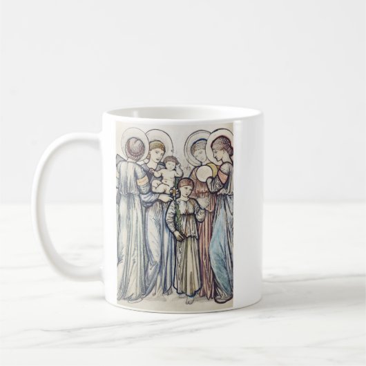 Angels and Children von Sir Edward Burne-Jones Kaffeetasse (Links)