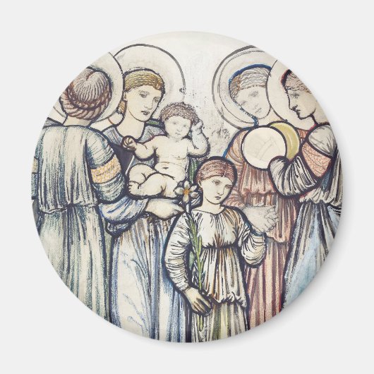 Angels and Children von Sir Edward Burne-Jones Magnet (Vorne)