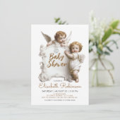 Angels Baby Shower Personalisiert Einladung (Stehend Vorderseite)