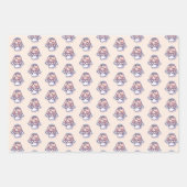 Angels beten auf rosa Hintergrundwrapping Paper Geschenkpapier Set (Vorderseite)