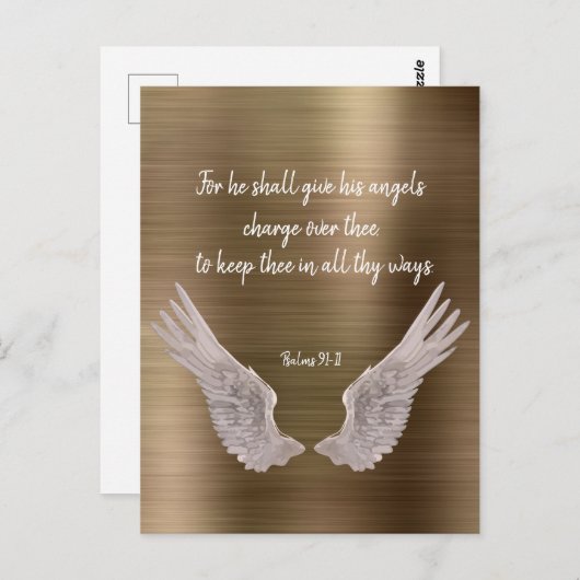 Angels Bible Verse Postkarte (Vorne/Hinten)