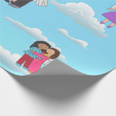 Angels blaues Himmelswappenpapier Geschenkpapier (Ecke)