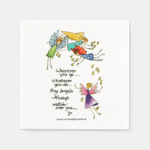 Angels Blick über dich farbenfrohe Aquarellbilder Serviette
