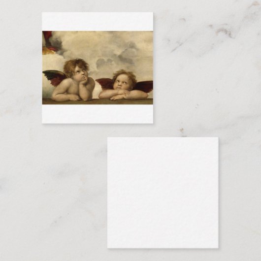 Angels Cherubs Raphael Santi Siena Quadratische Visitenkarte (Vorne/Hinten)