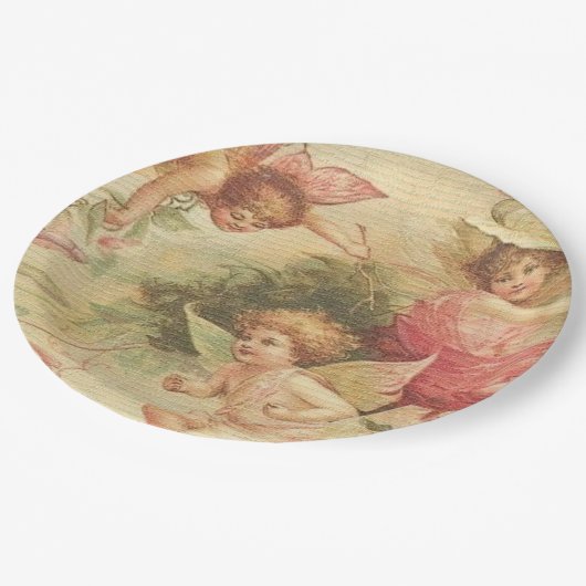 Angels, Cherubs Vintag Pappteller (Schrägansicht)