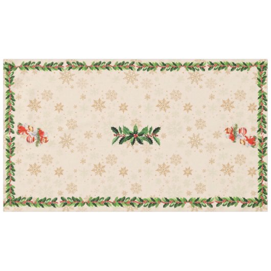 Angels Decoration des Tree Holly N Berries Trim Tischdecke (Vorderseite (Horizontal))