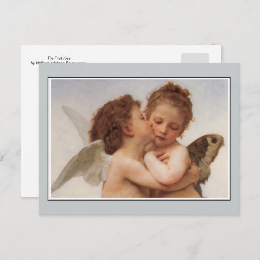 Angels, Der Erste Kuss von Bouguereau Postkarte (Vorne/Hinten)