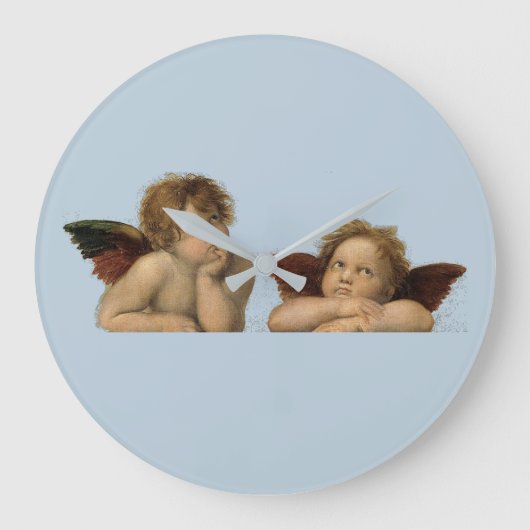 Angels Engel – Madonna Sixtina – Raphael – Raffael Große Wanduhr (Vorderseite)